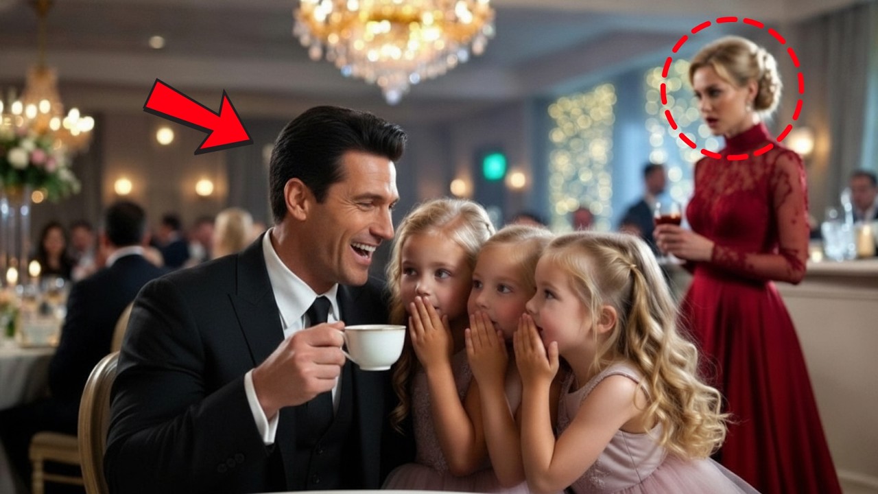 Отец-одиночка сидел один на свадьбе, а затем тройняшки прошептали: «Притворись сегодня вечером на...