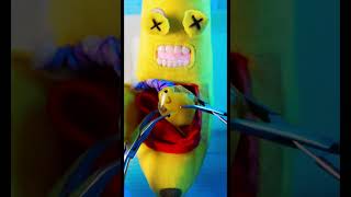 Banana Flatlines While Giving Birth! #Discountdentist #Fruitsurgery #Foodsurgery #Shorts #Satisfying