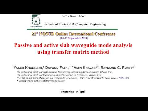 Conference Presentation: Passive and active slab waveguide mode analysis using the TMM