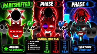 Sprunki Rareshifted Evolution SCORE BATTLE! Original vs Phase 3 vs Phase 4
