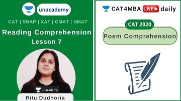 Reading Comprehension - Poem Comprehension | Verbal Ability l Unacademy CAT4MBA