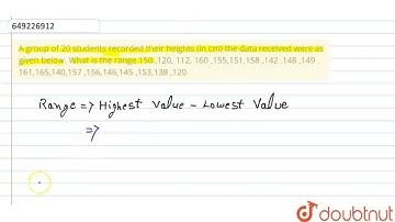 A group of 20 students recorded their heights (in cm) the data received were as given below. Wha...