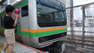 E231系1000番台宮ヤマU66編成+E233系3000番台宮ヤマU618編成 湘南新宿ライン宇都宮線直通普通宇都宮行き 武蔵小杉駅発車