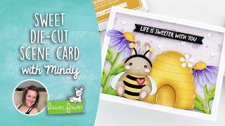 Sweet die-cut scene card with Mindy