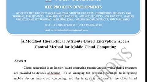 A Modified Hierarchical Attribute Based Encryption Access Control Method for Mobile Cloud Computing