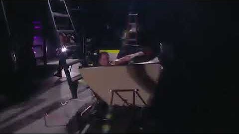Matt Hardy leg drops Darby Allin off ladder through table