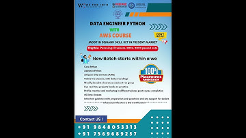 Unlock your career potential with our Data Engineer Python with AWS Course!