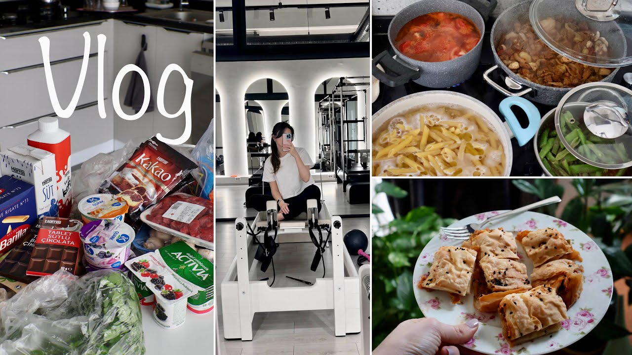 SAHUR🌙PİLATES🧘🏻‍♀️TEMİZLİK🫧HAFTANIN YEMEK MENÜSÜ🥗ALIŞVERİŞ YERLEŞTİRME🥬TAHİNLİ KEK🧁KAHVALTI🍳