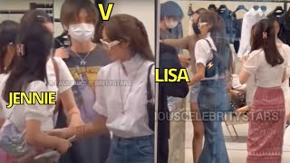 OMG Taehyung Spotted Shopping at Celine Store with Lisa & Jennie in Thailand BTS V Blonde Blackpink