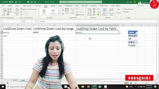 List by Table in Data Validation in Excel in Hindi |Use of List Function in Data Validation in Excel