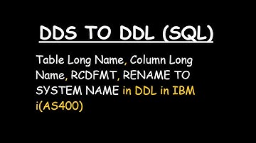 Table Long Name, Column Long Name, RCDFMT, RENAME TO SYSTEM NAME in DDL in IBM iAS400