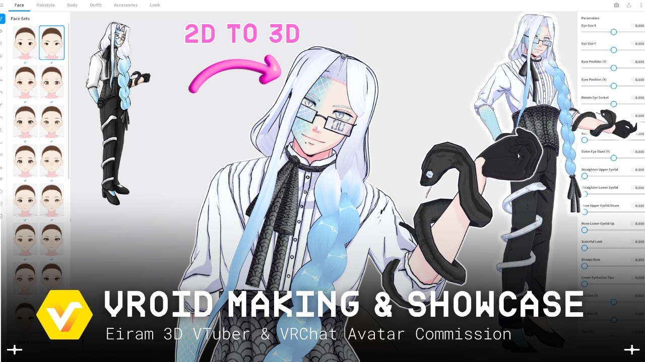 Making a 3D snake VTuber & VRChat Avatar model【#VRoid Speedsculpt】Commission for Eiram