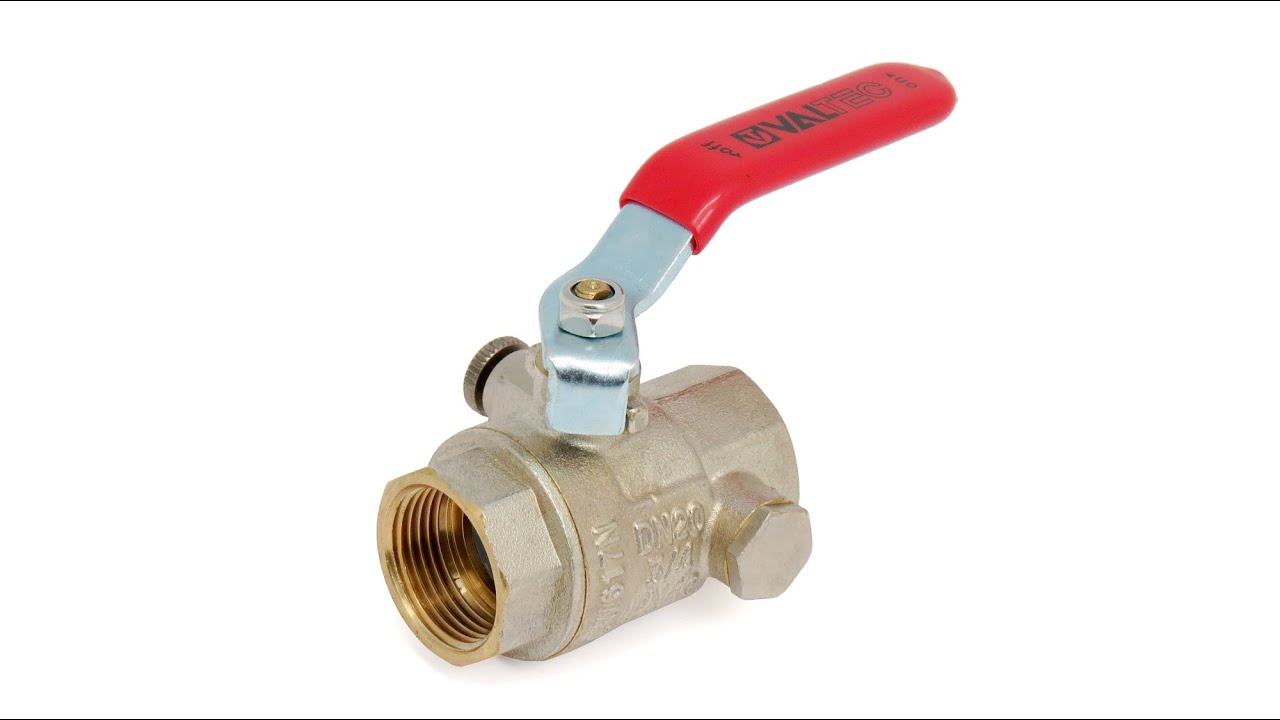 КРАН ШАРОВОЙ VALTEC VT.245.N.05 BASE 3/4 ДЮЙМА F-F С ВОЗДУХООТВОДЧИКОМ ...