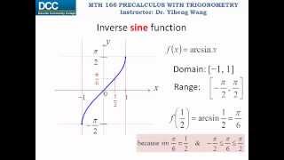 Precalculus with trigonometry Lecture 41 Inverse trigonometric functions