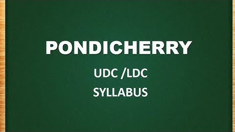 PONDICHERRY UDC/LDC SYLLABUS