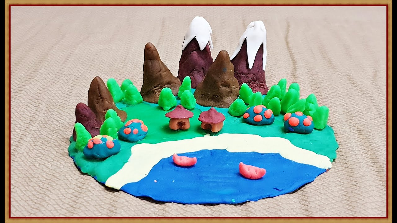 mountain clay model