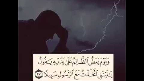 مقاطع/انستا/قرآن/قصير/ وَيَوْمَ يَعَضُّ الظَّالِمُ عَلَىٰ يَدَيْهِ/للقارئ"براك الشمري"