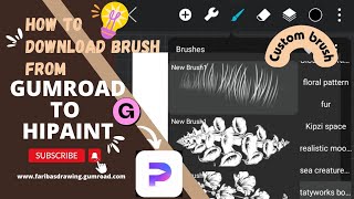 How-to import custom brushes from GUMROAD for hipaint |step-by-step full tutorial|#hipaint
