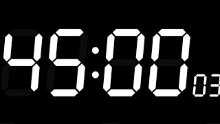 45 Minutes Timer ⏳ | Perfect for Study, Work & Breaks | Clean Countdown with Alarm