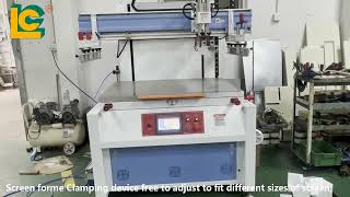 Flat precision screen printing machine with vacuum table