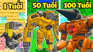 Hachi 24 Giờ Hóa Thành Drill Man Titan Trong Minecraft