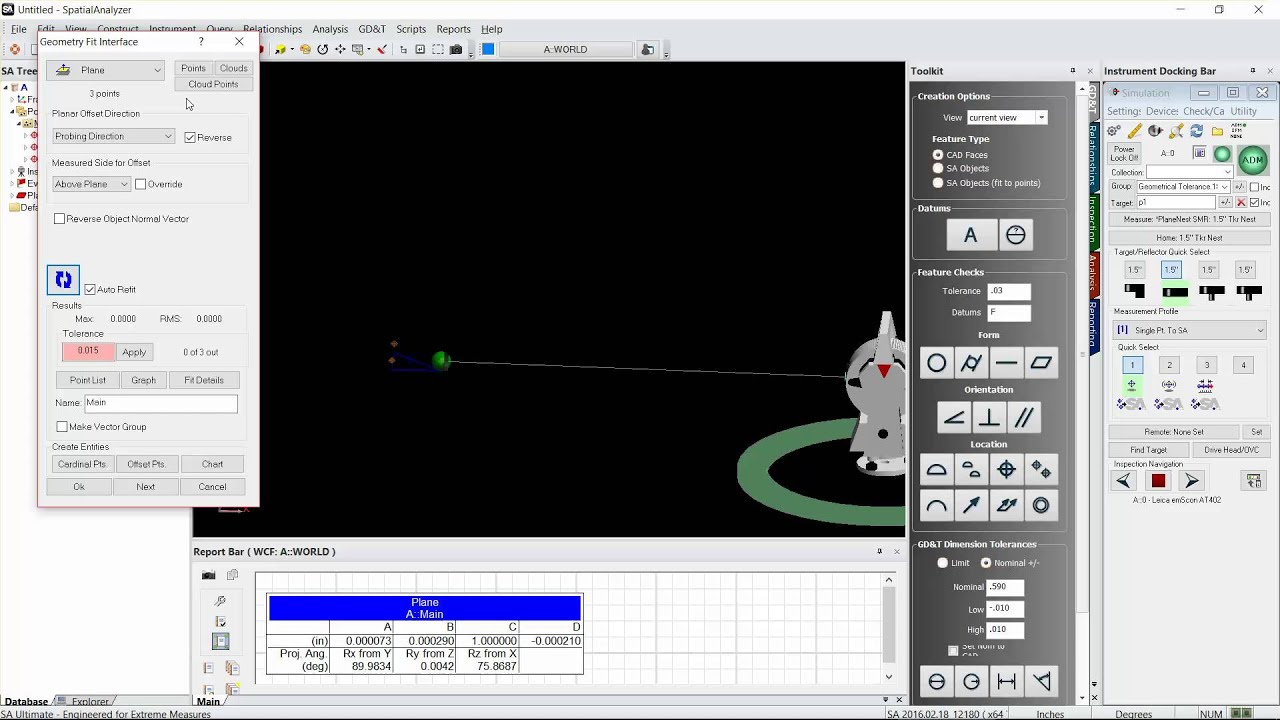 SpatialAnalyzer Tutorial How to Construct a Frame on a Plane YouTube