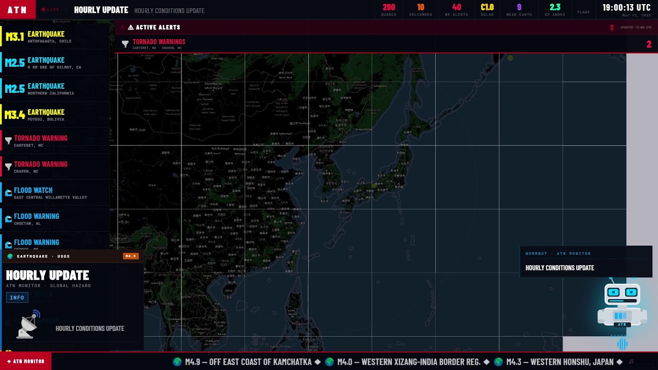 ATN MONITOR LIVE: Real-Time Earthquake, Volcano, Space Weather ...