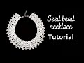 Seed bead necklace tutorial for beginners, white netted necklace diy