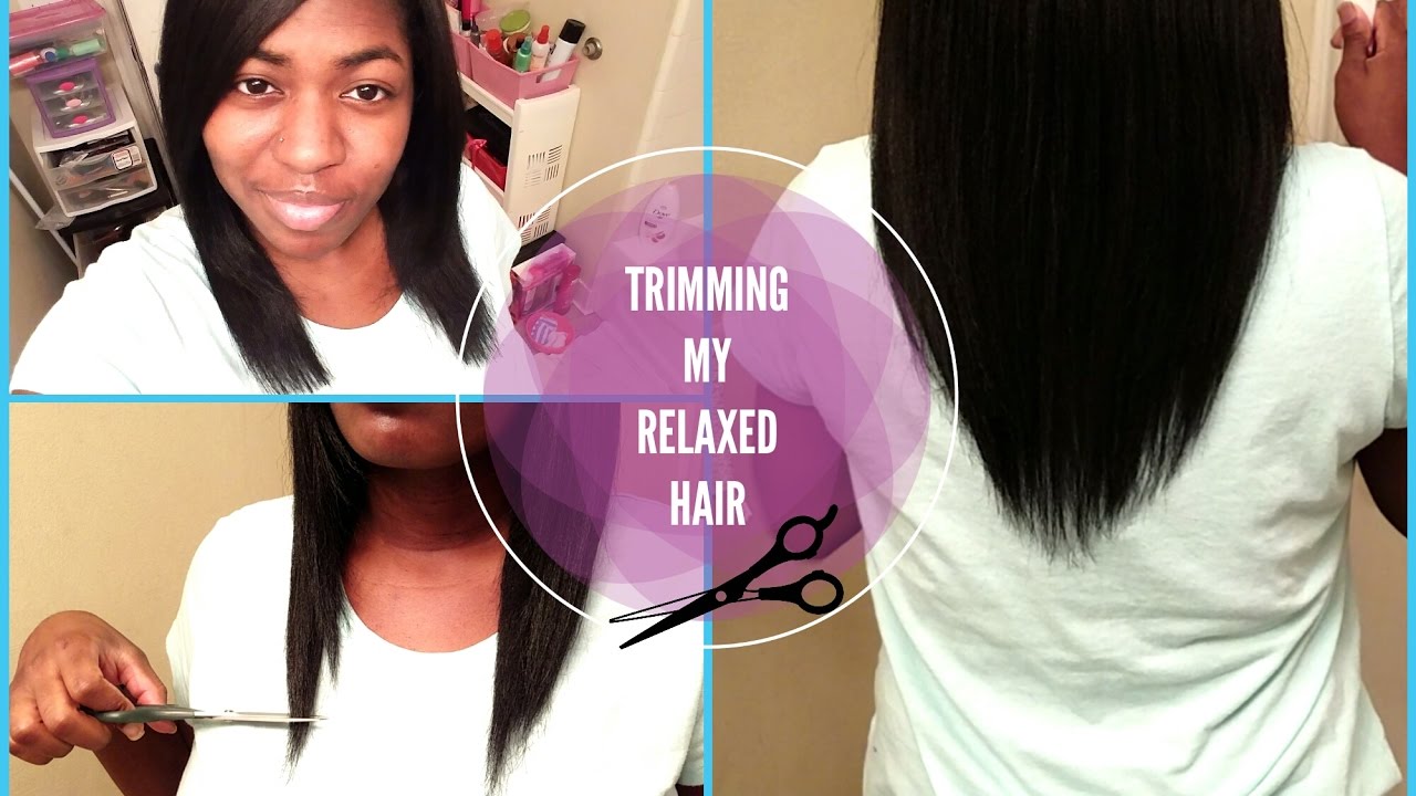 Trimming my Relaxed Hair Quick and Easy YouTube