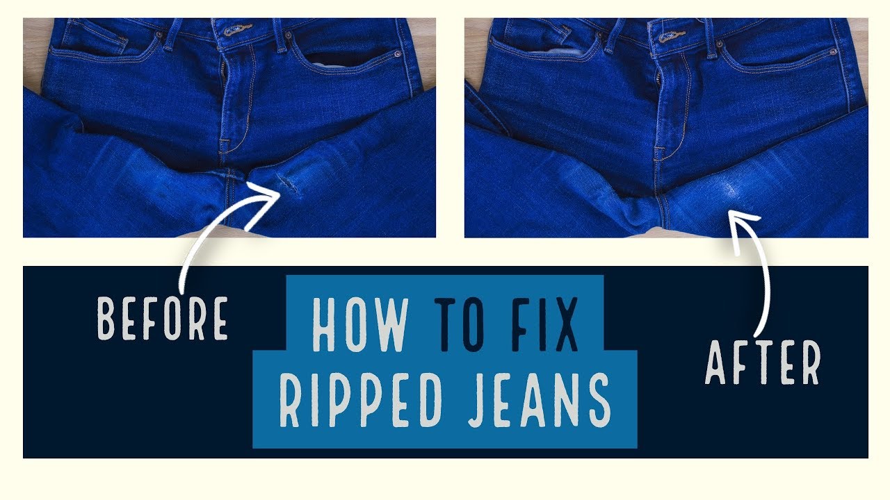 Easy Method- How to Fix Ripped Jeans - YouTube