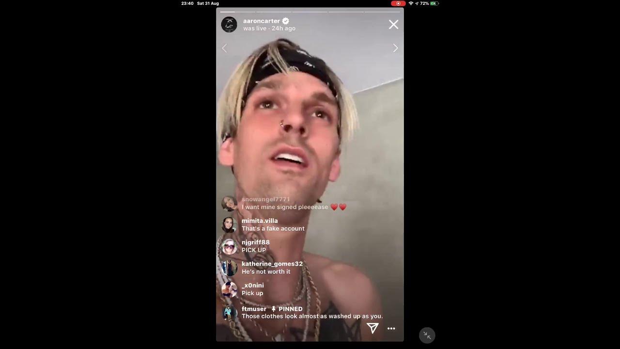 aARON cARTer instagramlive instalive iglive instagram
