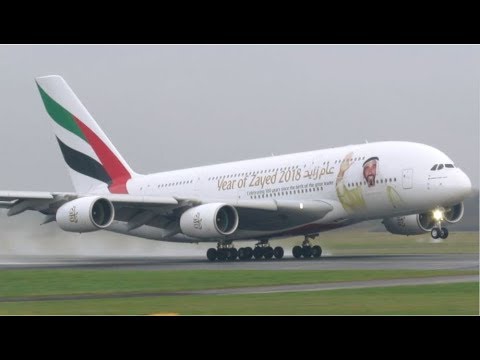 Emirates A380 'Year of Zayed 2018 Livery' Arrival and Stunning Departure at Manchester!