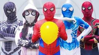 TEAM SPIDER-MAN In Real Life || Popping Balloons Game (Live Action)