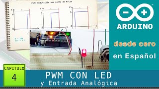 Arduino desde cero en Español - Capítulo 4 - PWM con LED y Potenciómetro para Brillo/Intensidad