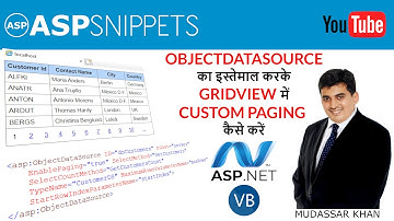 Hindi | Implement Custom Paging in GridView using ObjectDataSource in ASP.Net using VB.Net