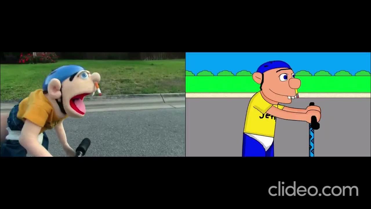 SML Movie Jeffy's Scooter! [Original & Animation Side By Side] YouTube