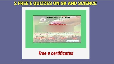 2 Free E GOVERNMENT Quizzes with E certificates Free on Science -onlinequiz Free
