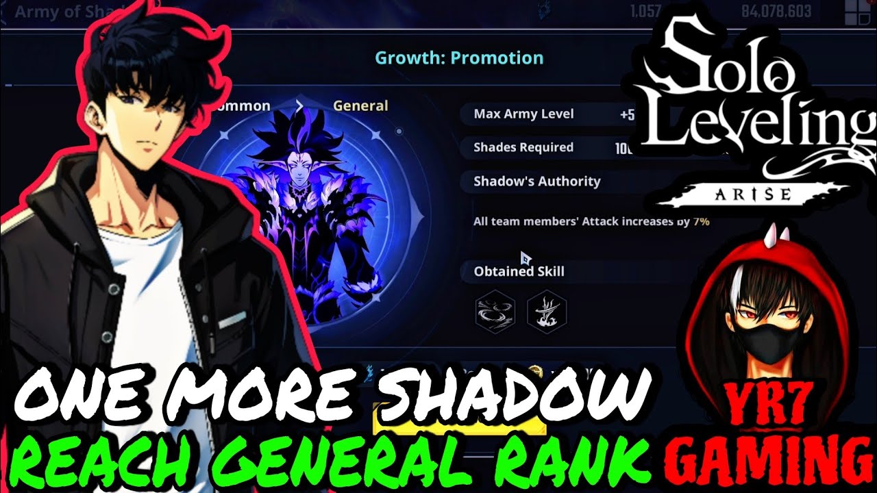 Shadow O5 Ranks ONE MORE SHADOW REACH GENRAL RANK 🤯💀!! SOLO LEVELING ARISE 🥰 - YouTube