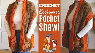 How To Crochet A Beginner Pocket Shawl / Scarf screenshot 3