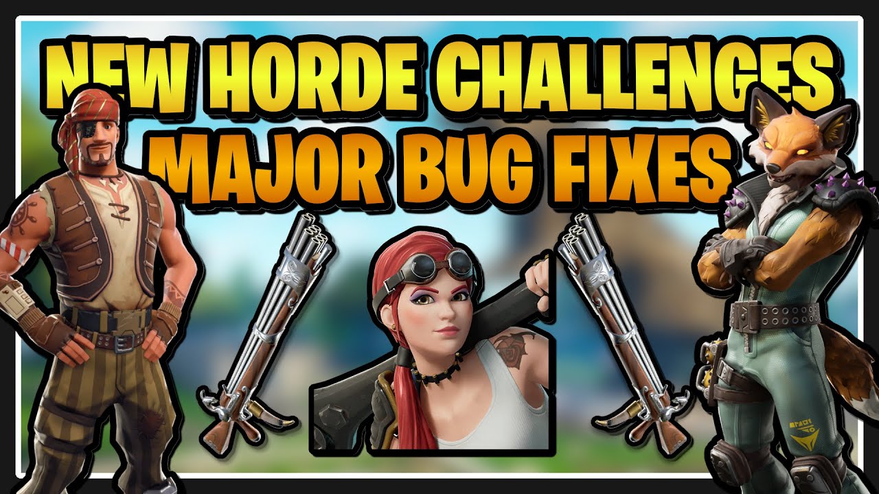 NEW V-BUCKS MISSION, CLIP STARTER PACK LEAKS, *NEW* HORDE CHALLENGES, MAJOR BUG FIXES