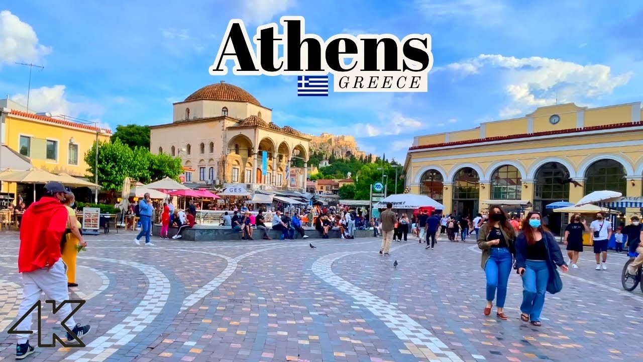 Athens, اليونان | جولة مشي 4K | 18 أبريل 2022