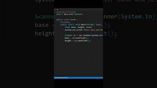 DAY4||Finding area of triangle in JAVA||please like share ans subscribe #shorts#programming #india