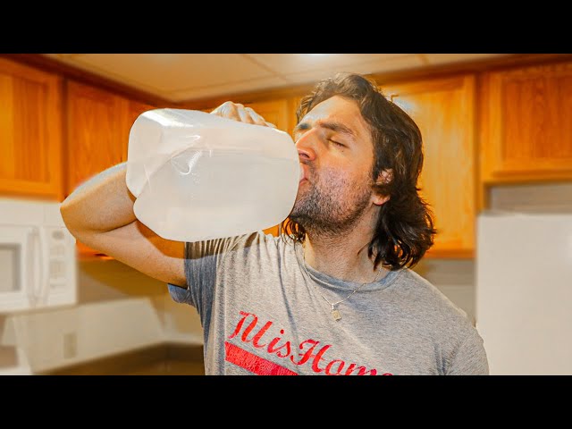 Beefy Gym Man Drinking From Gallon Water Jug Like Mythical Giant