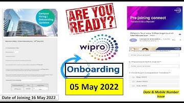 Wipro Onboarding on 5 may | Mobile no. issue, WILP Elite | Survey Mail #wipro #onboarding #techmore