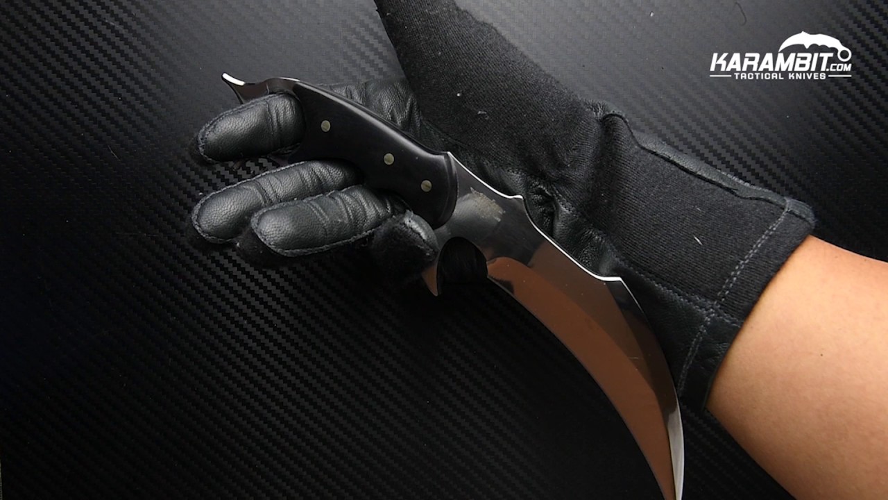 UNITED CUTLERY Gil Hibben Recurve Karambit Messer – Schwarz, Feststehende Klinge, Mit Lederscheide