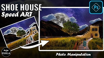 Magical Shoe House Photo Manipulation | Speed ART | Photoshop Tutorial | Design with ESALA