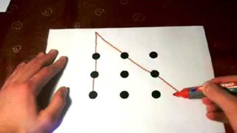 Desafio-ligar 9 pontos com 4 linhas retas.(revelação)