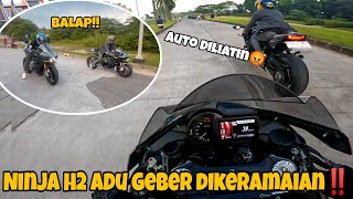 AKANG MV DITANTANG BALAP SAMA PAROPO PAKE NINJA H2‼️GEBER GEBER SEPANJANG JALAN