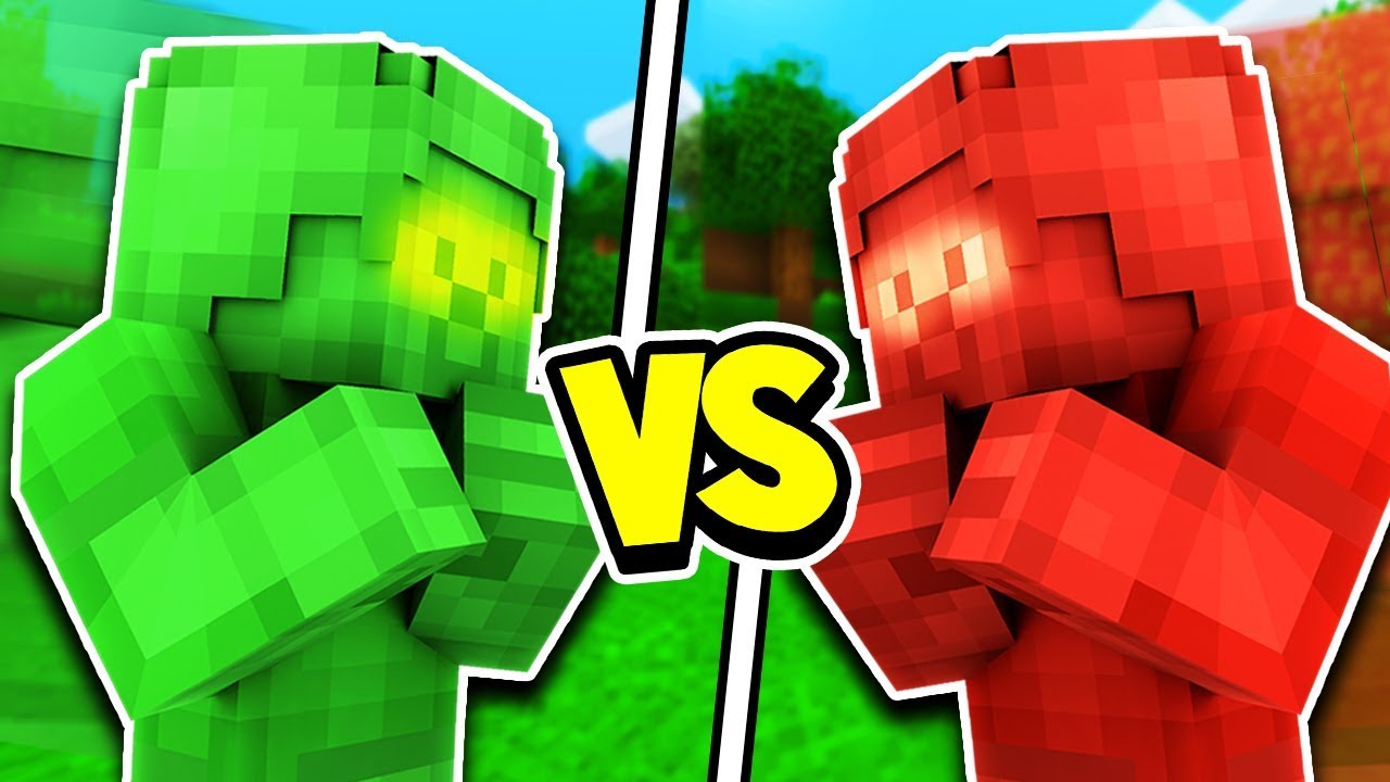 Green Steve Vs Red Steve Minecraft Youtube