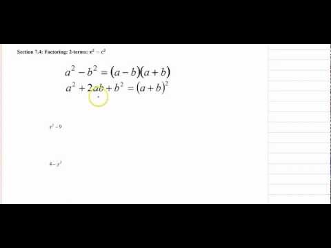 Factoring binomials 2 two terms - YouTube